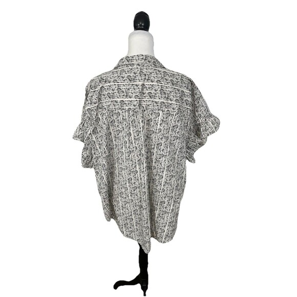 Lane Bryant Blouse Plus Size 22 V Neck Ruffled Short Sleeves 100% Cotton Shirt - Picture 5 of 9